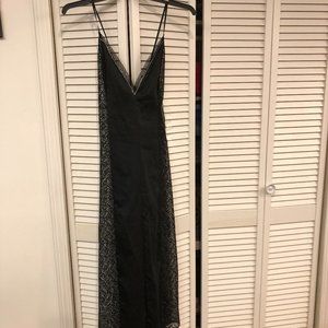 Black Lace & Silk Night Gown